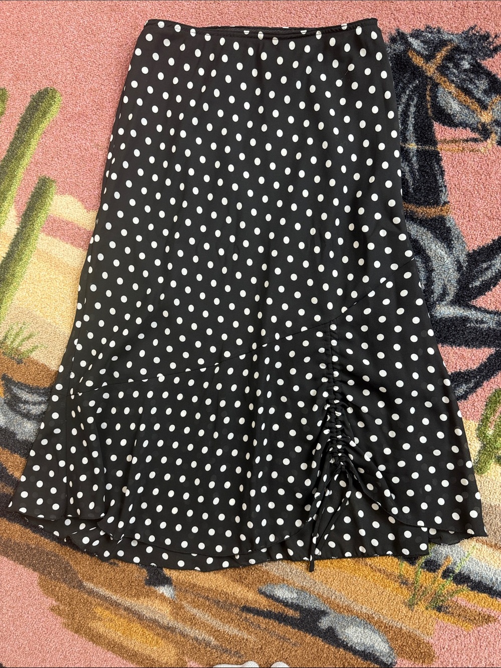 Vintage Y2K polka dot midi skirt